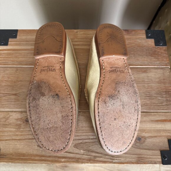 Weejuns by G.H. Bass & Co Metallic Gold Leather Penny Mule Loafer Size 8 - Picture 13 of 13